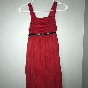 Emily west red ruffled kids dress